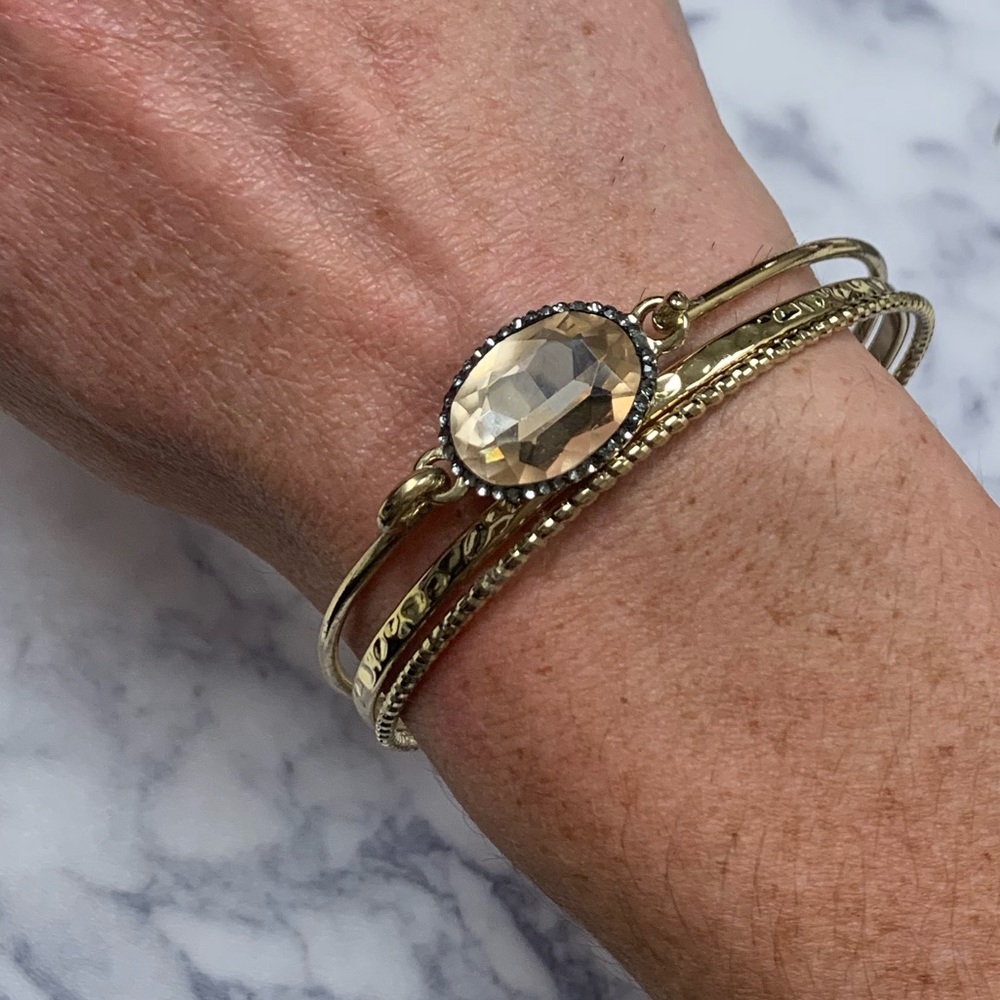 Set of 3 Gold Bangles from LOFT